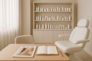 محیط آرام کلینیک پوست و مو دکتر علی یاری با فضای مصاحبه‌ای و طراحی مینیمال