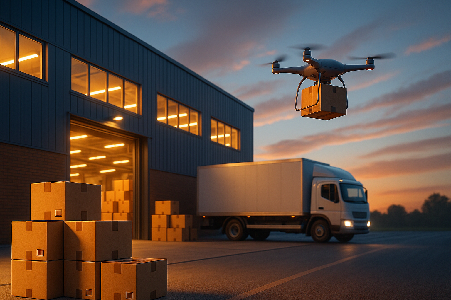 تصویر واقعی از ارسال مستقیم کالا از کارخانه به مشتری در مدل دراپ‌شیپینگ مرتبط با استراتژی تولید بدون کارخانه