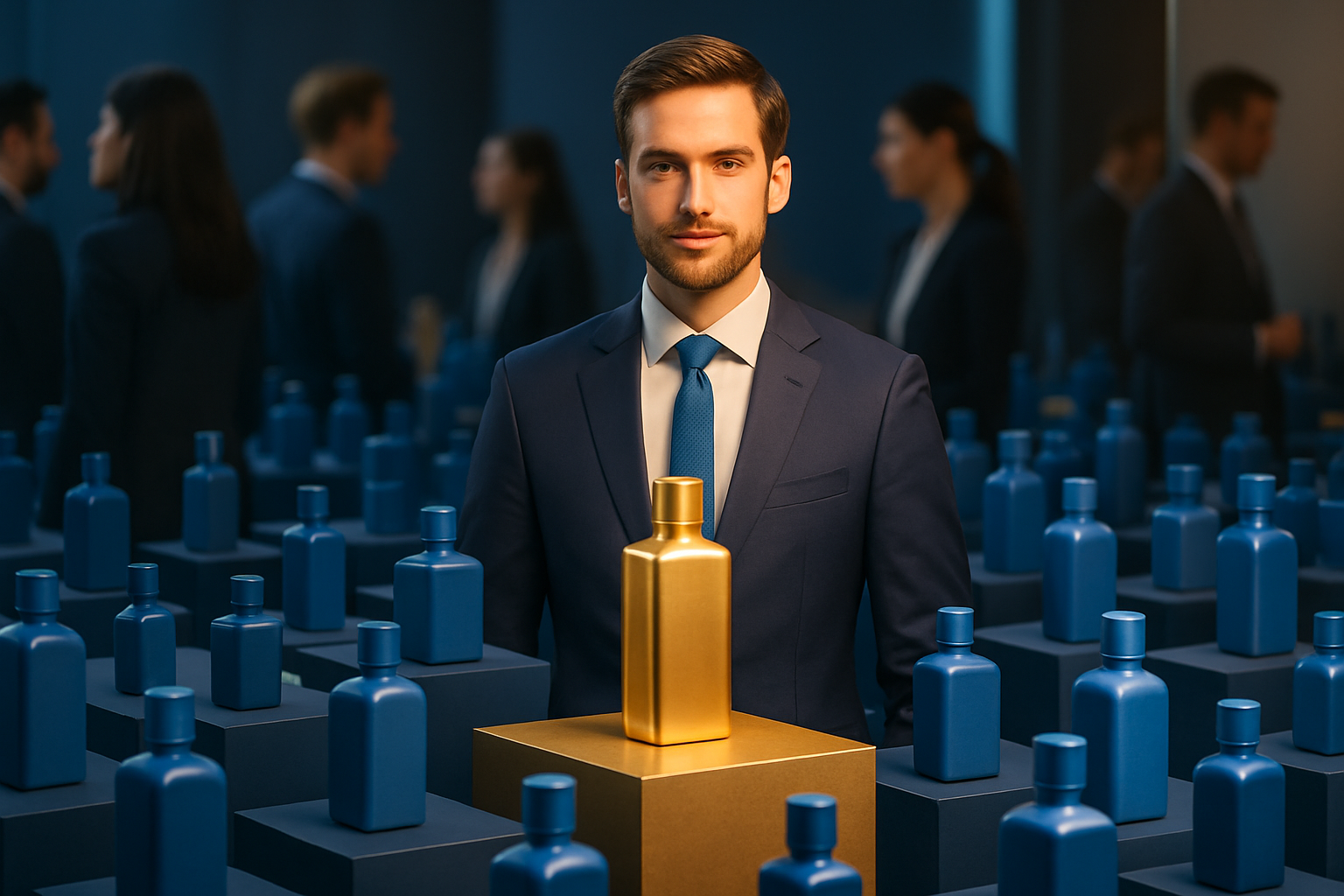 تصویر مفهومی و واقعی از مزیت رقابتی در بازارهای شلوغ مرتبط با استراتژی تولید بدون کارخانه