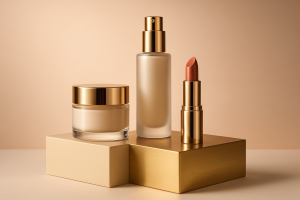 کاور مینیمال و لوکس محصولات زیبایی با تمرکز بر بسته بندی حرفه ای مناسب