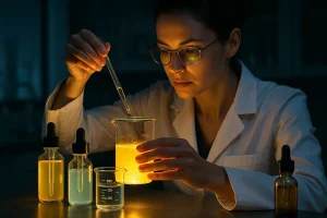 Modern beauty product development scene