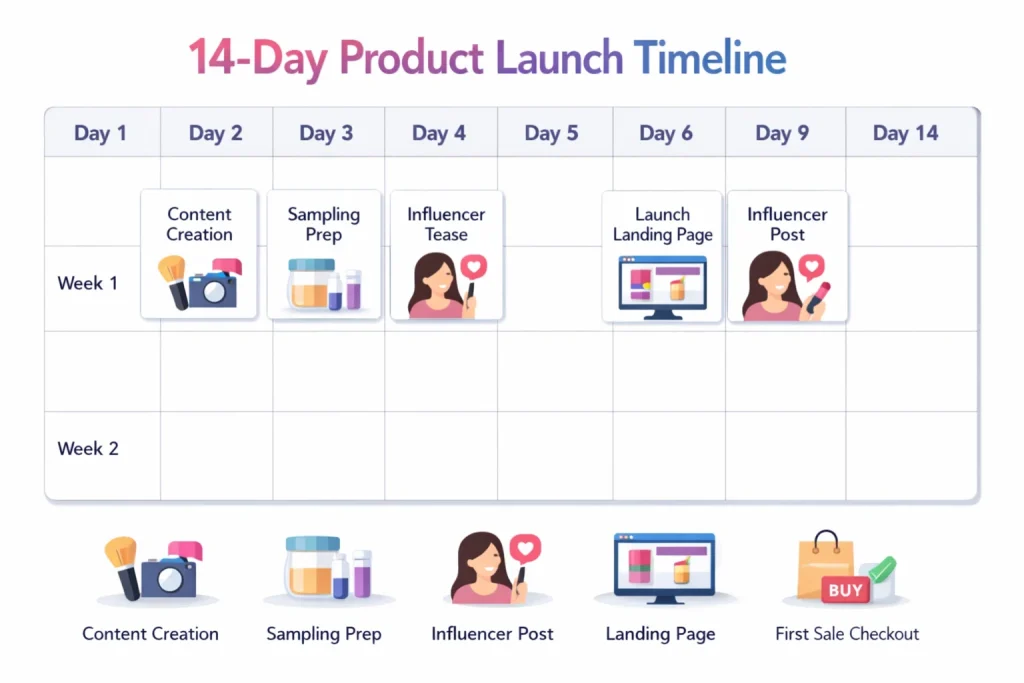 لانچ محصول آرایشی در ۱۴ روز